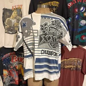 Vintage 1990s Dallas Cowboys Magic Johnson AOP T-shirt